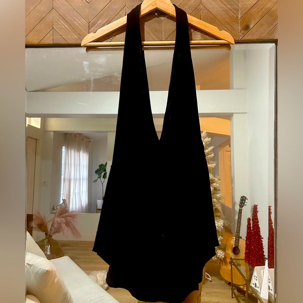 Velvet like new free people halter top